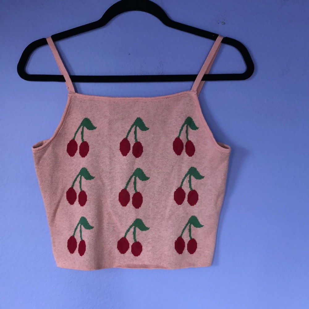 Cherry Bunch Knit Crop Top